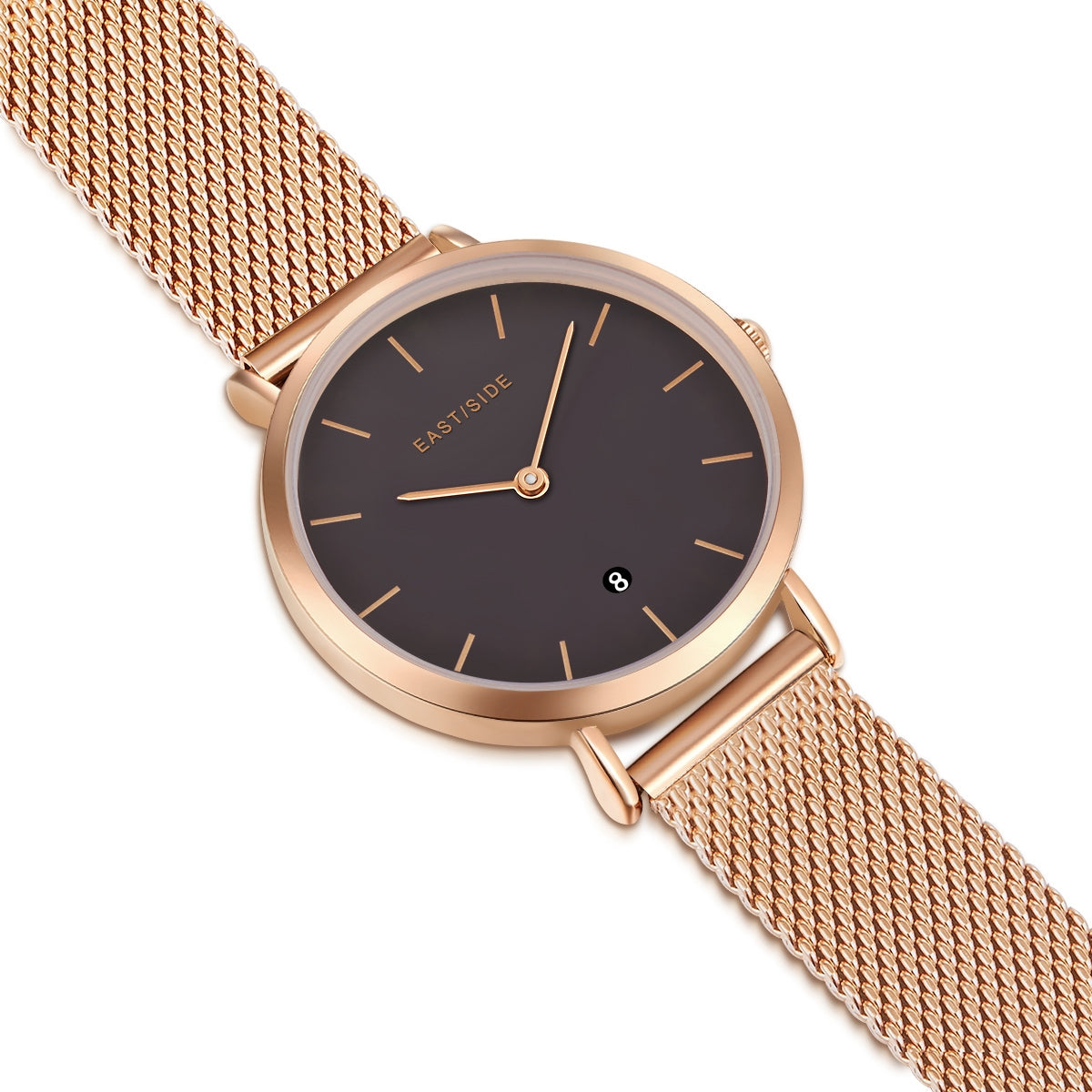 Damen Quarzuhr roségold Edelstahl roségold