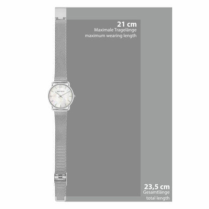 Damen Quarzuhr silber Edelstahl silber