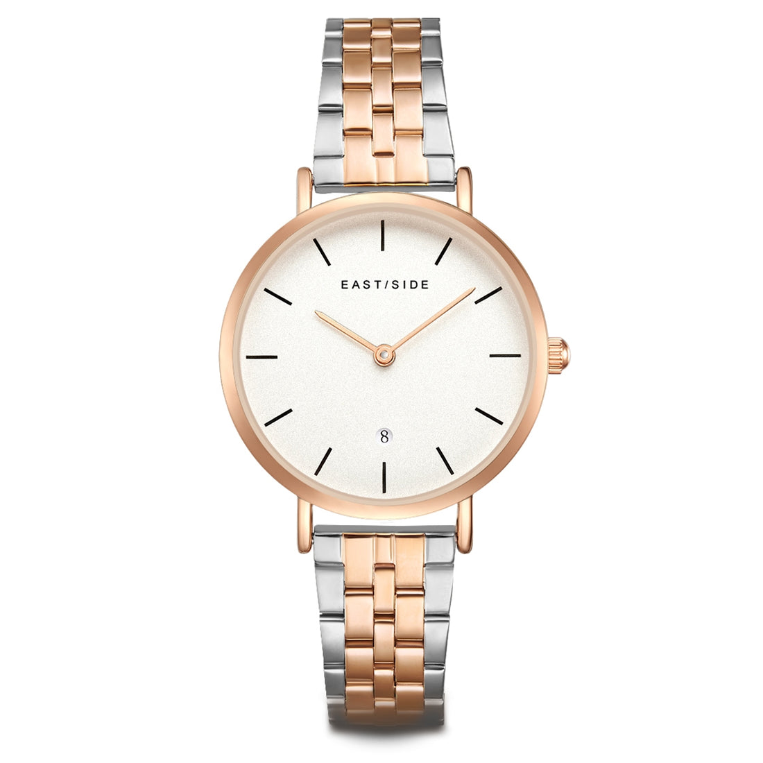 Damen Quarzuhr roségold Edelstahl silber/roségold