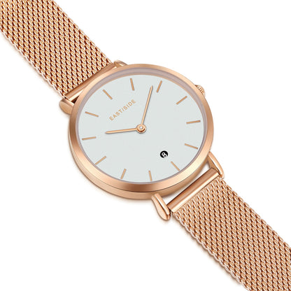 Damen Quarzuhr roségold Edelstahl roségold