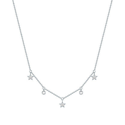 Kette mit Anhänger Edelstahl Preciosa weiß