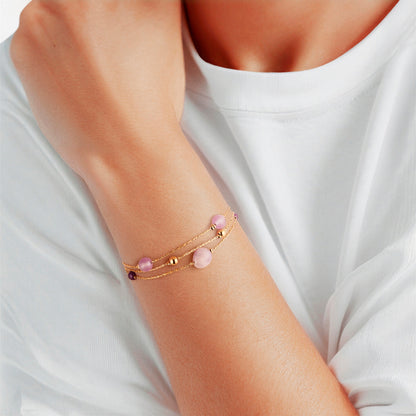 Armband Edelstahl gelbgold Amethyst lila