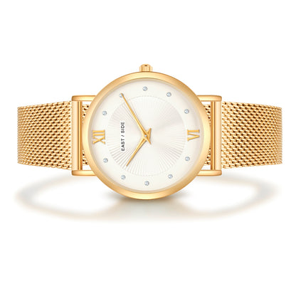Damen Quarzuhr gelbgold Edelstahl gelbgold