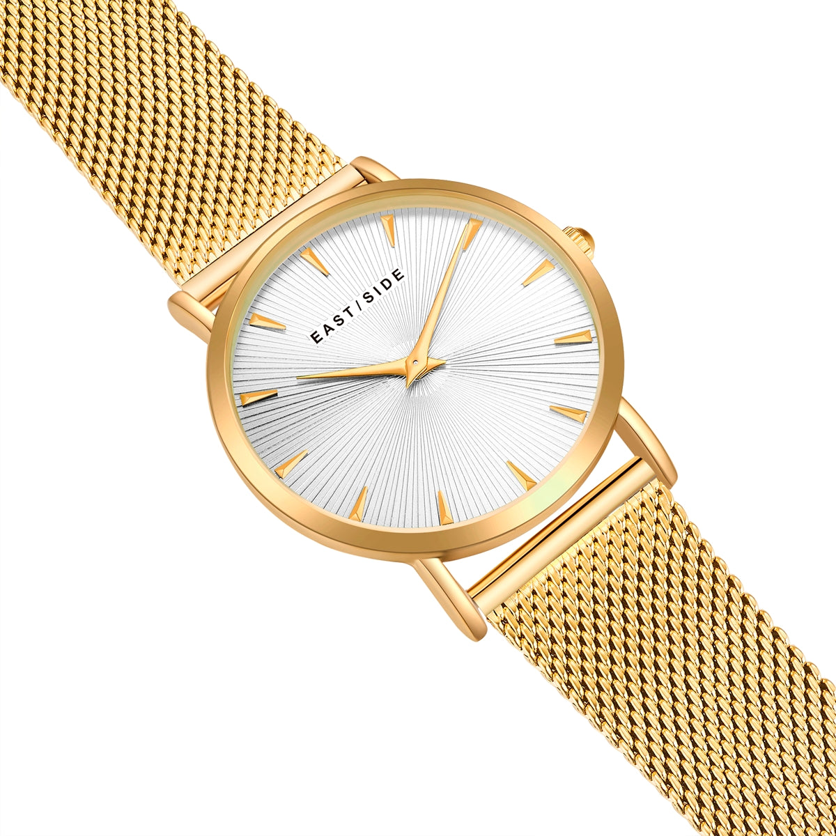 Damen Quarzuhr gelbgold Edelstahl gelbgold