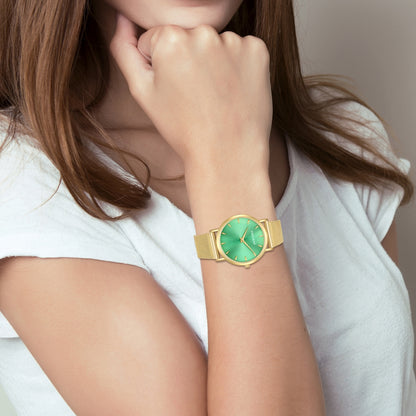 Damen Quarzuhr gelbgold Edelstahl gelbgold