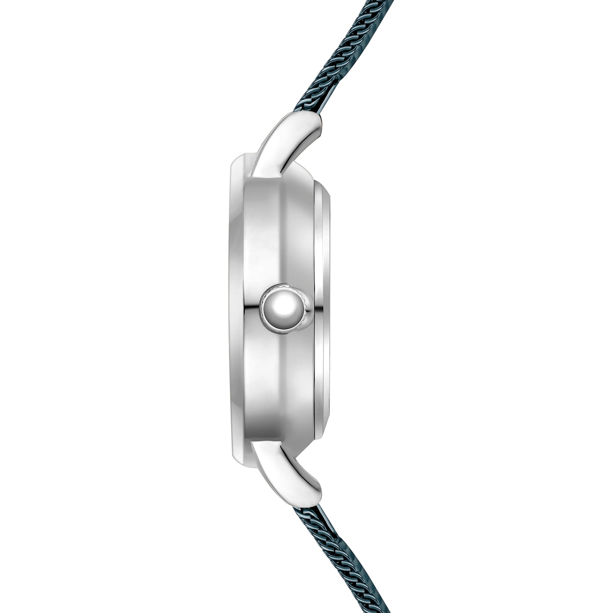Damen Quarzuhr silber Edelstahl blau