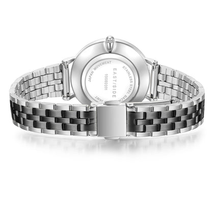 Damen Quarzuhr silber Edelstahl silber/anthrazit