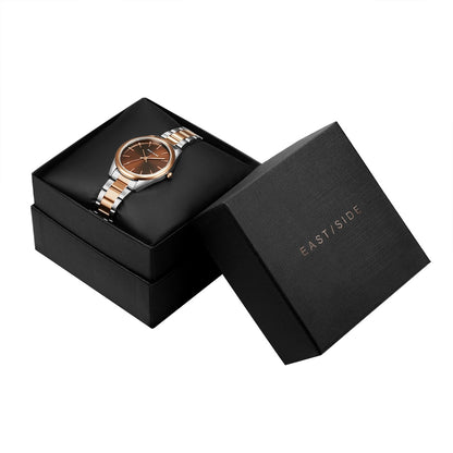 Damen Quarzuhr roségold Edelstahl silber/roségold